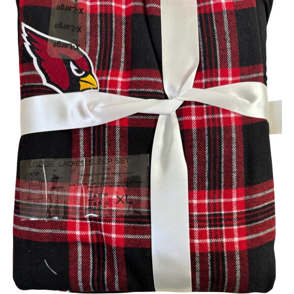 Arizona Cardinals Womens Flannel Pajama Set NFL Team Apparel Size XL Red Black - Picture 5 of 13